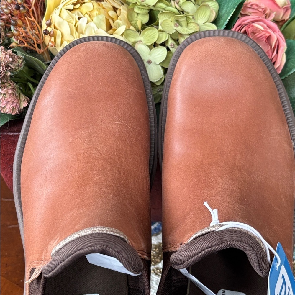 Brand New Hey Dude Branson Boot Craft Leather Cognac Slip On Casual Ankle Boots - Picture 14 of 16